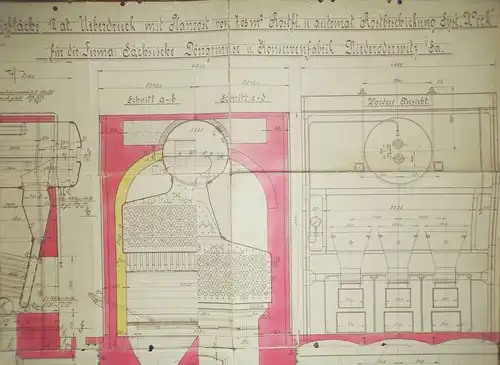 Bauplan Sächsische Dörr und Konservenfabrik Nieder Oderwitz 1917 Zeichnung