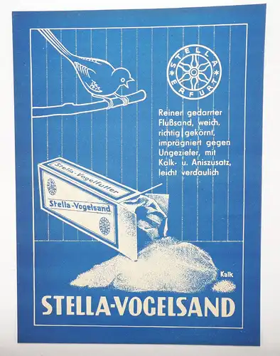 Werbeblatt Aquarien Vogelsand 8 Stück Stella Erfurt 