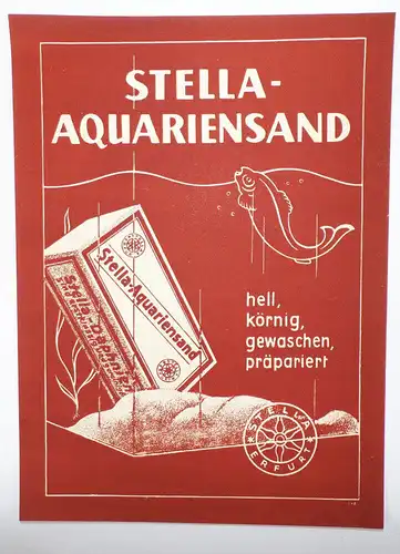 Werbeblatt Aquarien Vogelsand 8 Stück Stella Erfurt