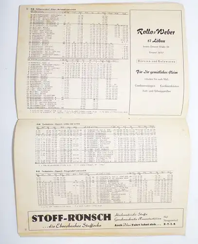 Kombinierter Taschenfahrplan 1974 1975 Verkehrsgebiet Löbau Winter