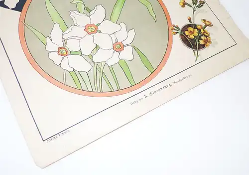 Jugendstil Kunstbeilagen Druck Print 4 Stück Muster Deko
