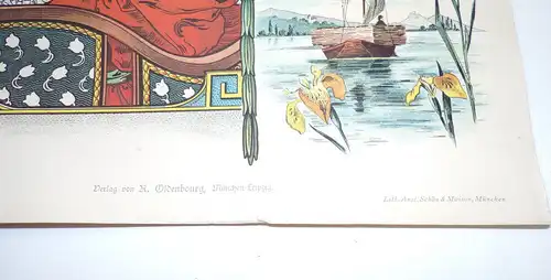 Jugendstil Kunstbeilagen Druck Print 4 Stück Muster Deko