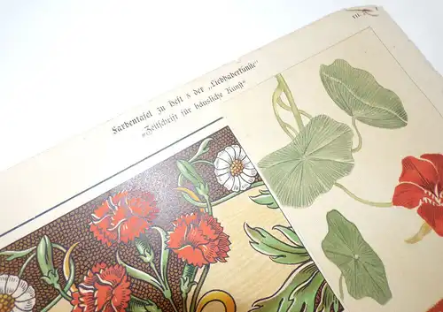Jugendstil Kunstbeilagen Druck Print 4 Stück Muster Deko