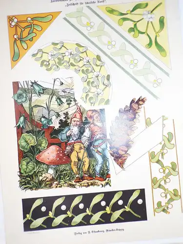 Jugendstil Kunstbeilagen Druck Print 4 Stück Muster Deko