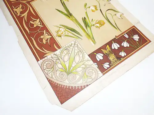 Jugendstil Kunstbeilagen Druck Print 4 Stück Muster Deko