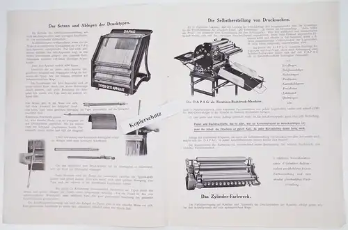 Mitteilung Deutsche Post Eisenbahn Verkehrswesen DAPAG 1925 Druckmaschine