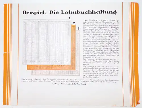 Reklame Blatt Ideal Schreibmaschine Buchhaltungsmaschine um 1930