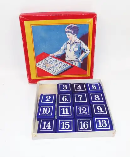 Altes Zahlenspiel Legespiel Reisespiel Taschenspiel Lotto 1950er 