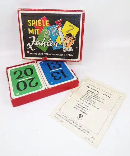 Spiele mit Zahlen Helingsche Verlagsanstalt 1963 DDR Reisespiel 