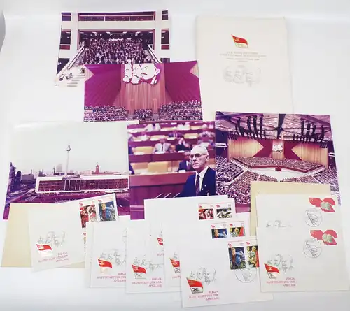 SED Auszeichnung X Parteitag der SED Fotografien Ersttagsbriefe Briefmarken