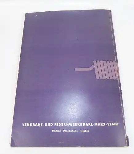 Technisch Federn VEB Draht und Federnwerke Karl Marx Stadt DDR