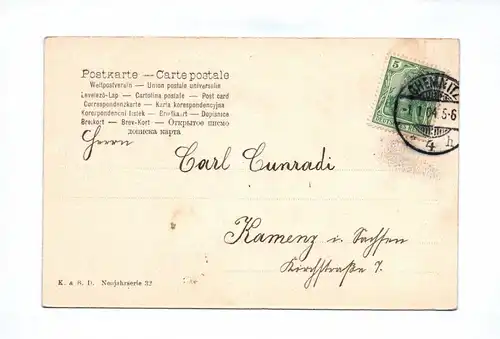 Ak Glückliches Neujahr Kinder mit Kleeblatt und Hufeisen 1904