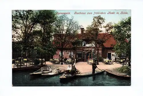 Ak Spreewald Gasthaus zum fröhlichen Hecht in Lehde 1906