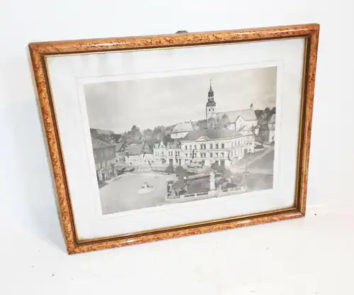 Foto Kreibitz Chřibská Böhmen im Bilderrahmen 32x25,5 cm Vintage 1950er 1960er