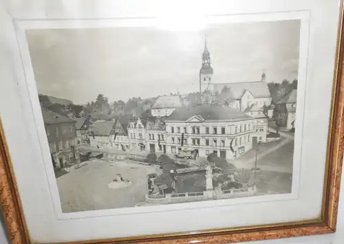 Foto Kreibitz Chřibská Böhmen im Bilderrahmen 32x25,5 cm Vintage 1950er 1960er