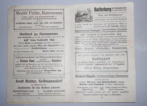 Heft Festschrift zur Weihe des Fichte Denkmals in Rammenau um 1910 (H1