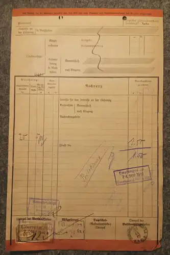 Sächsische Staatseisenbahn Coswig Schmölln Frachtbrief 1919