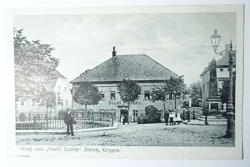 Ak Gruß aus Stadt Teplitz Zöblitz Erzgebirge 1922 (A3998