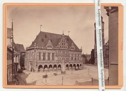 Albumin Foto Kabinettfoto Bremen Rathaus Dom um 1890 ! (F2574