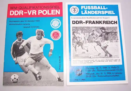 Lot Fussball Programm Hefte DDR VR Polen Frankreich Dynamo Dresden ! (H3