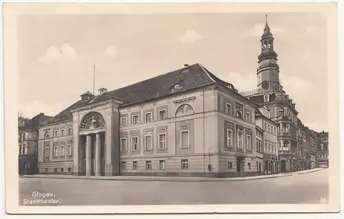 Ak Glogau Głogów Stadttheater um 1930 Schlesien polska ! (A372