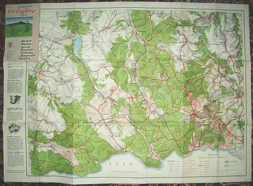 Ost - Erzgebirge Wanderkarte 1:30.000 Glashütte Altenberg Greising Holzhau !