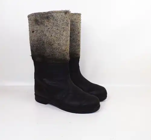DDR Winterstiefel Größe 40 Schwarz Grau Filz Retro Vintage 