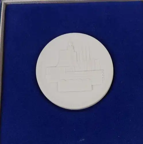 Porzellan Medaille 25 Jahre VEB BMK Kohle und Energie 1984 Metall Plakette