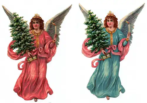 Engel Oblaten 2 Stück Scraps 22 cm Weihnachtsengel