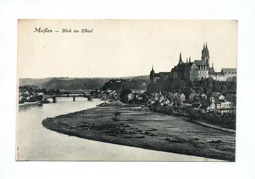 Ak Meißen Blick ins Elbtal 1929