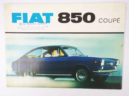 Vintage Prospekt Fiat 850 Coupe Oldtimer