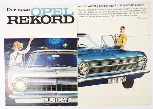 Vintage Prospekt Opel Rekord Oldtimer