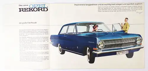 Vintage Prospekt Opel Rekord Oldtimer  