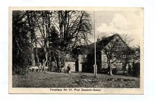 Ak Forsthaus Deutsch-Gabel 1926 Jablonné v Podještědí Tschechien