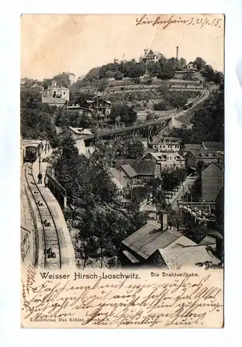 Ak Weisser Hirsch Loschwitz Die Drahtseilbahn DR 1905 Sachsen