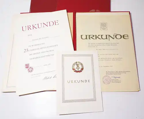 DDR Urkunden Nachlass Reichsbahn Greifswald 