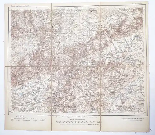 Landkarte Wiesenthal 1900 Leinenkarte Gottesgrab
