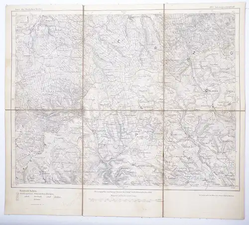 Johanngeorgenstadt Landkarte DR 1881 Leinenlandkarte