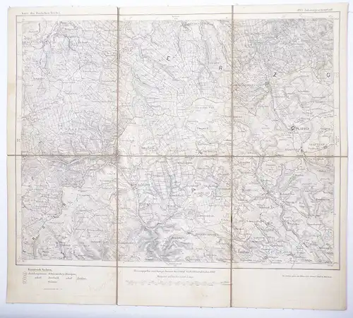 Johanngeorgenstadt Landkarte DR 1881 Leinenlandkarte 