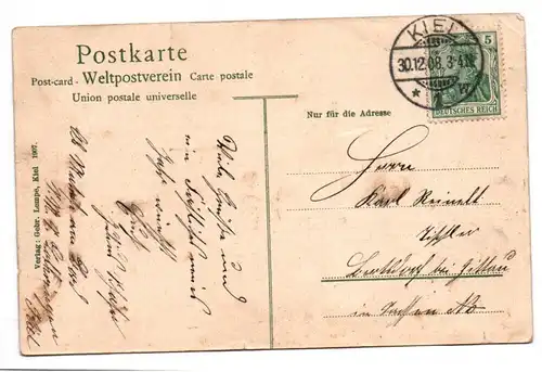 Patriotik Ak Matrosen hissen Fahne Fröhliches Neujahr 1908