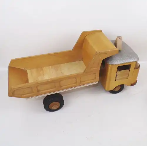 Alter FWF Fröbel LKW Kipper Laster Holzspielzeug Fröbel mit Anhänger vintage