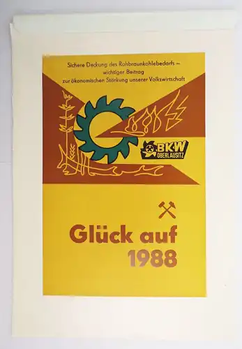 Alter Kalender BKW Oberlausitz VEB Braunkohlenwerk Hagenwerder 1988