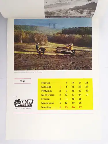 Kalender 1990 BKW Oberlausitz Glück auf Bergbau Tagebau Hagenwerder