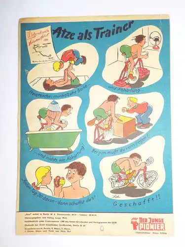 Alte DDR Kinderzeitung ATZE 5 von 1956 Jürgen Kieser Junge Welt