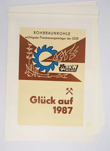 Kalender DDR BKW Oberlausitz Tagebau Bergbau 1987 vintage 