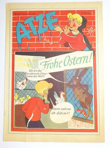 Atze Zeitung 3 von 1956 DDR frohe Ostern Pioniere Zeitschrift