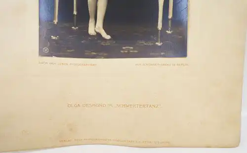 Fotografie Olga Desmond Akt Tänzerin Schwertertanz Nude naked 1908
