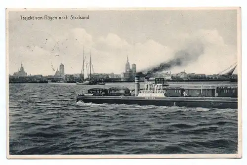 Ak Stralsund Trajekt Ruegen von Rügen nach Stralsund 1934 Göhren