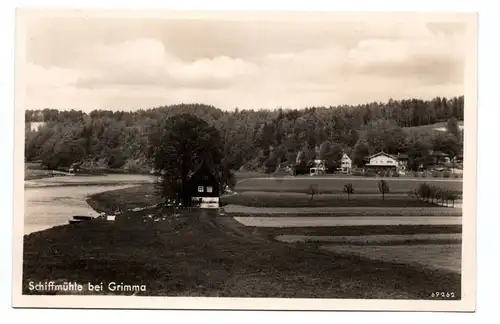 Foto Ak Schiffmühle bei Grimma Gastwirtschaft Ausflugsort 1930er