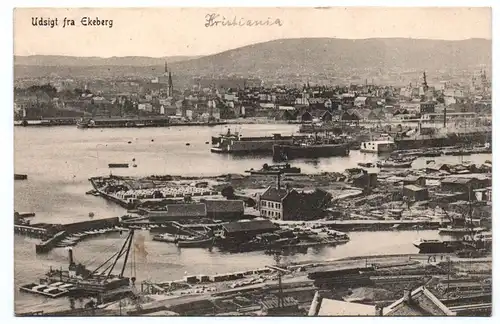 Ak Oslo Udsigt fra Ekeberg Kristiania Norwegen 1913